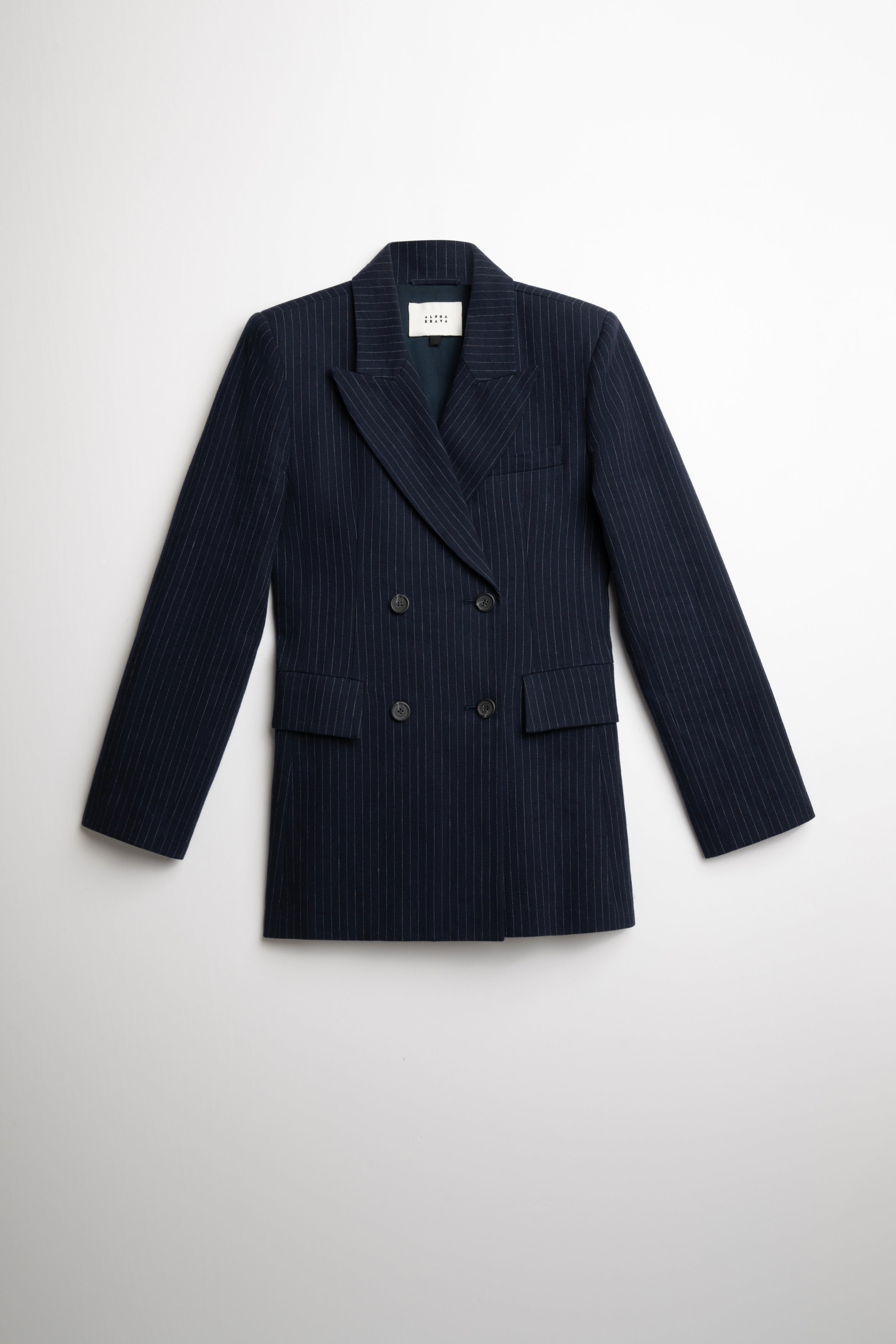 The Double Jacket - Navy Pinstripe