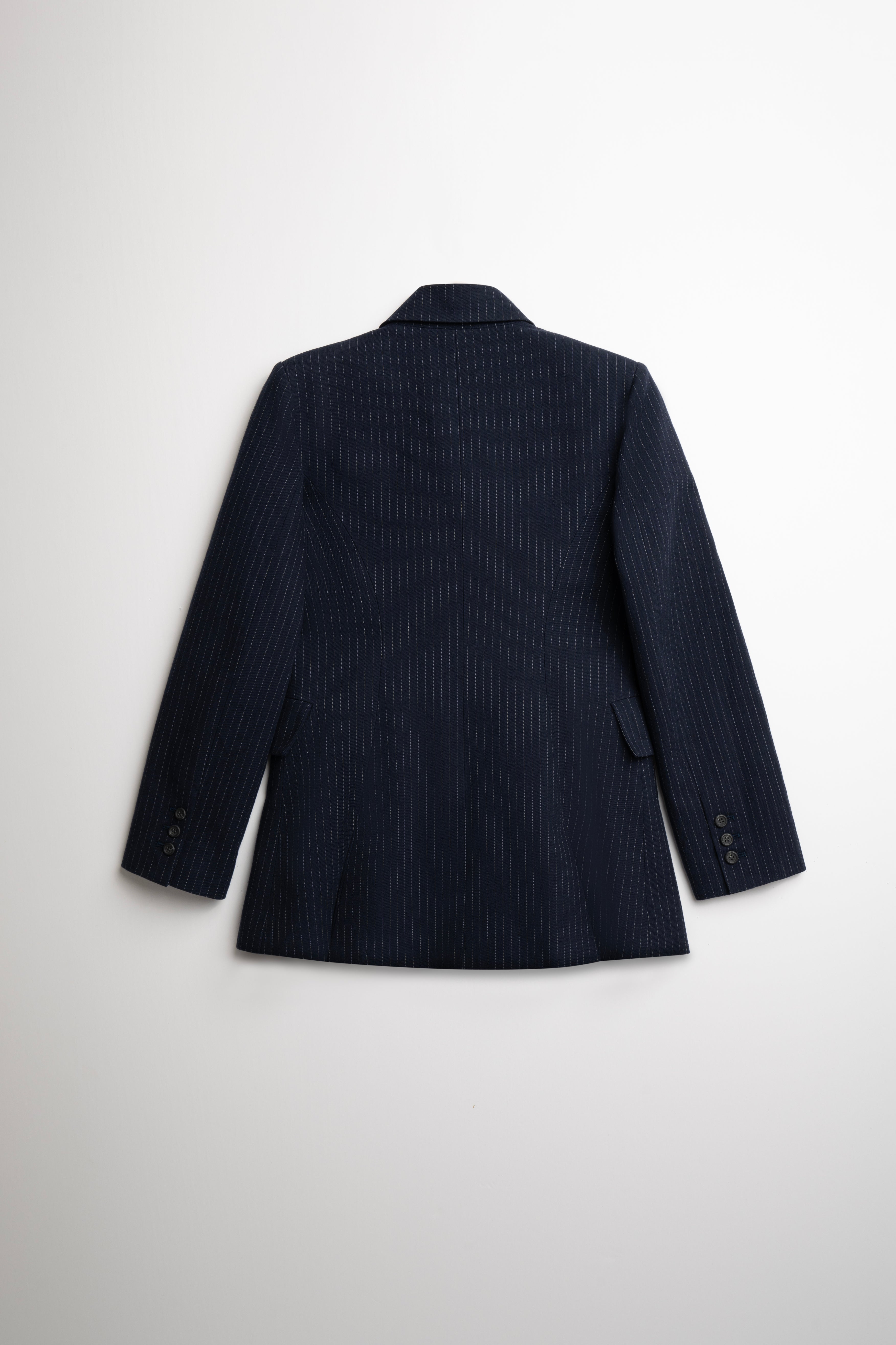 The Double Jacket - Navy Pinstripe