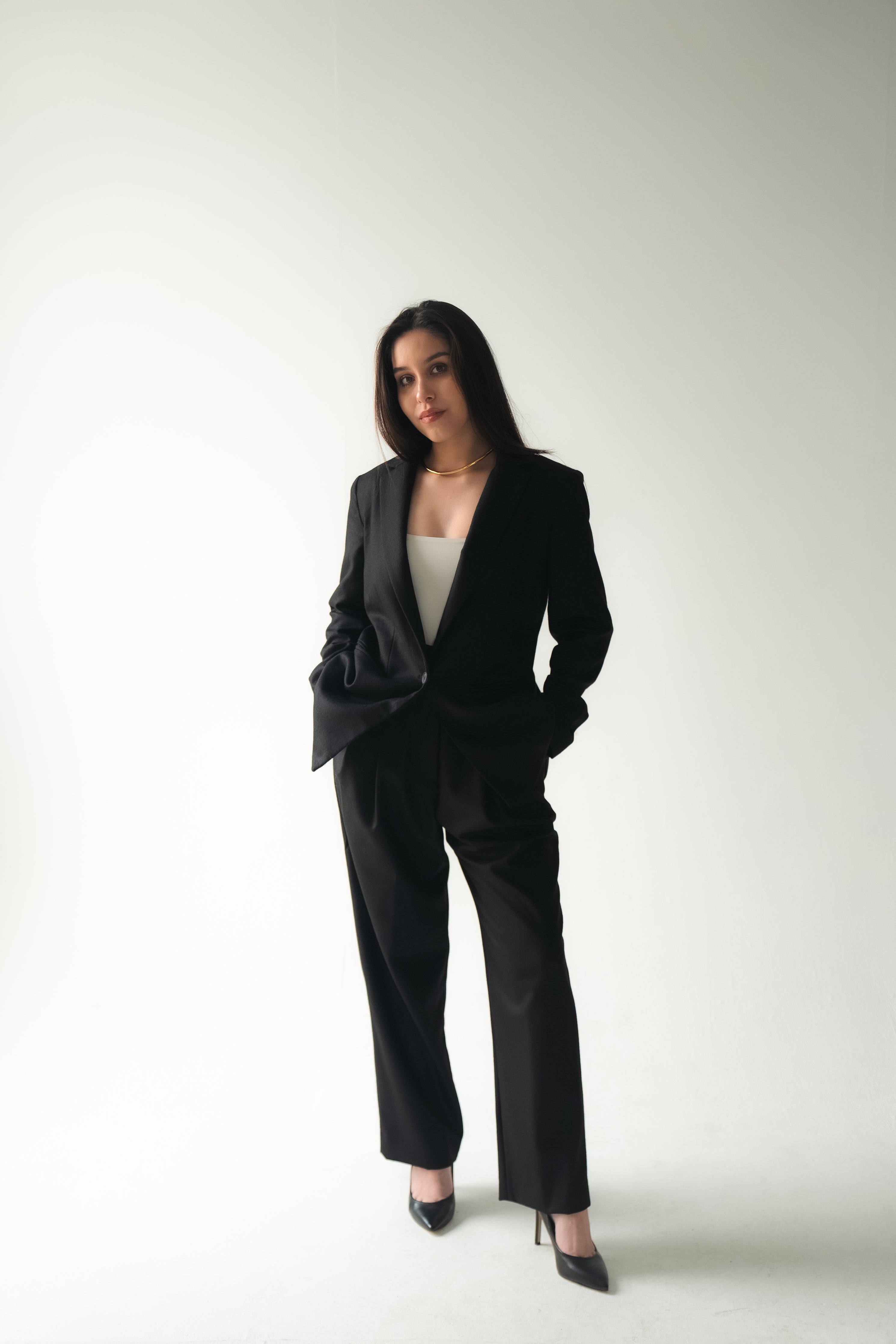 Carol in Court Jacket and Trial Trouser in Black