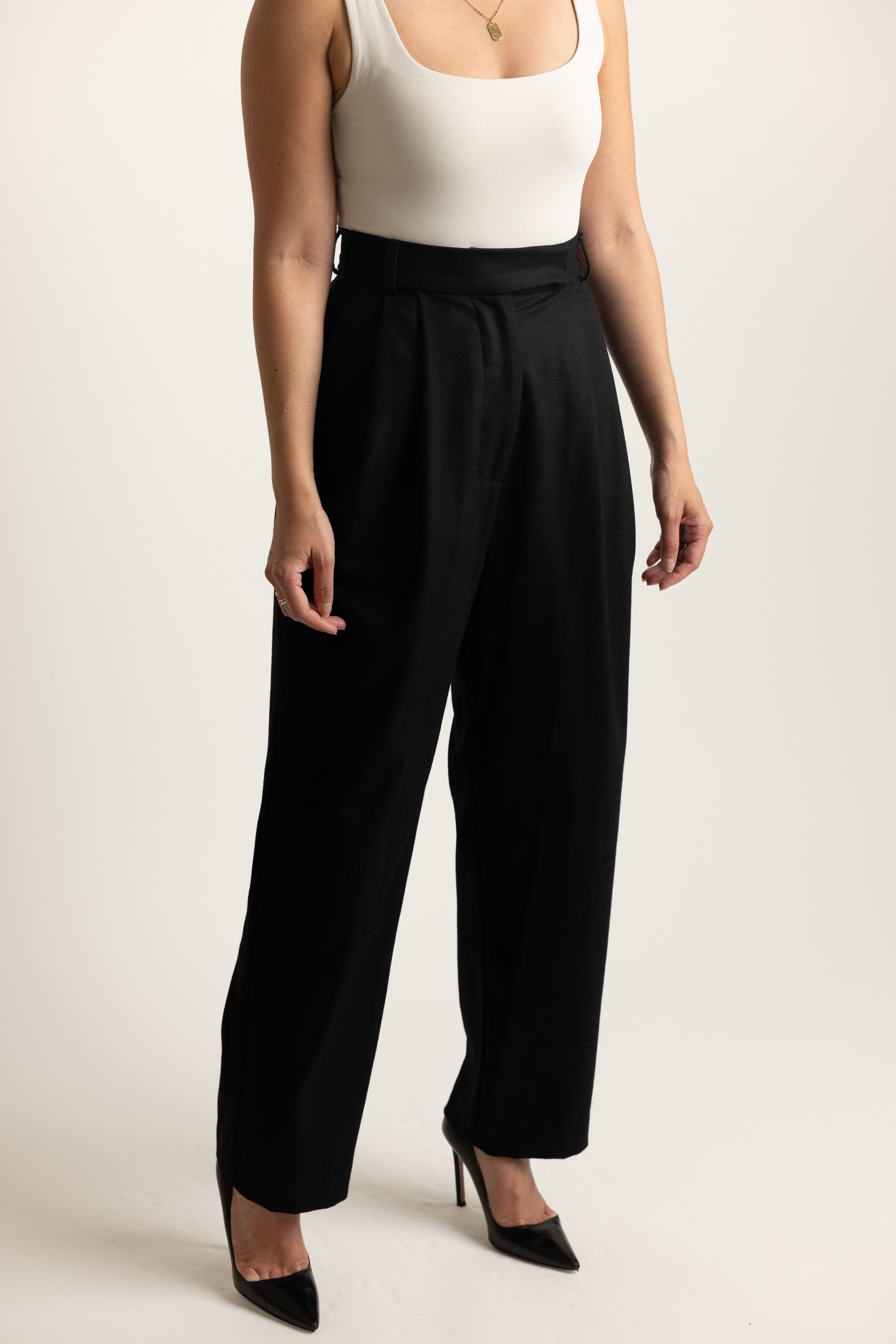 Trial Trouser in Black - front side view