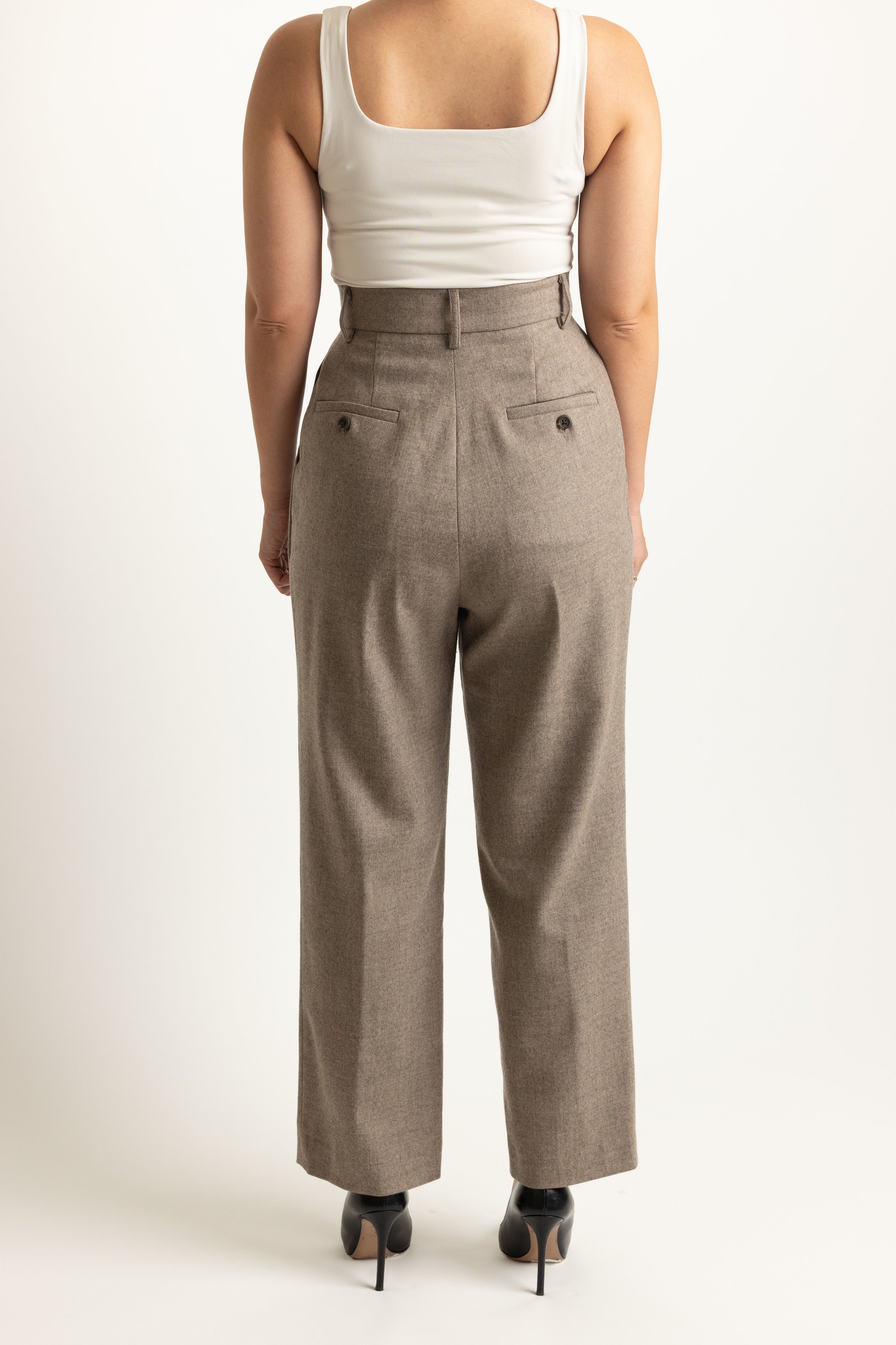 Trial Trouser in Coffee - back view