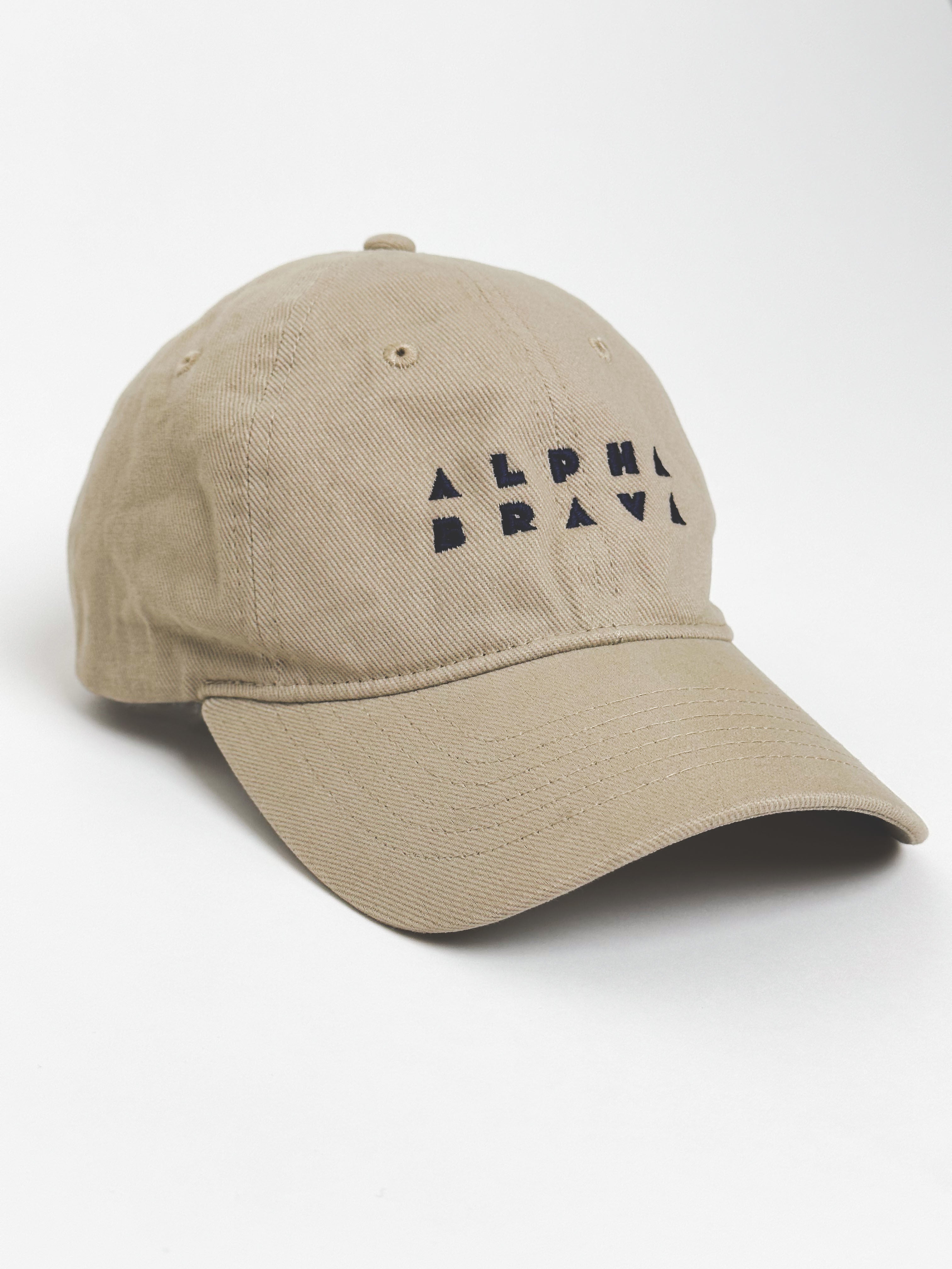 AB Dad Hat in Khaki - angled front view